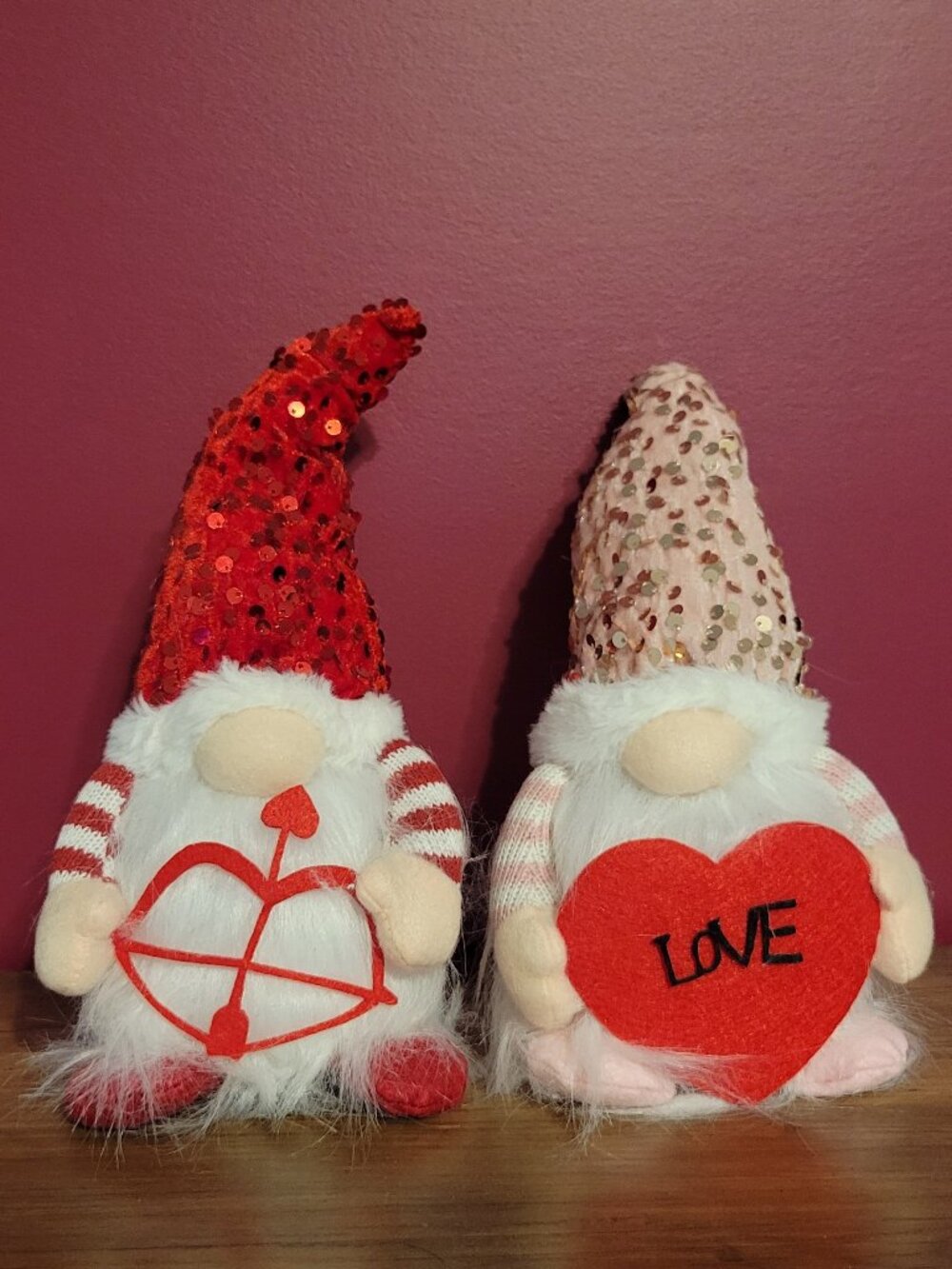 12" Valentine's Day Light Up Love Gnomes